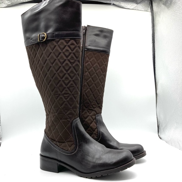 Talbots Brown Tamera Quilted Riding Boots - Picture 3 of 15